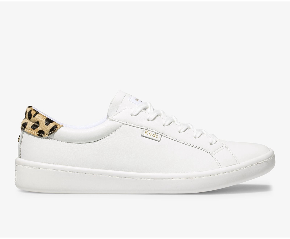 Keds Sneaker Damen Weiß - Kate Spade New York Ace Leder Calf Hair - WLB-708529